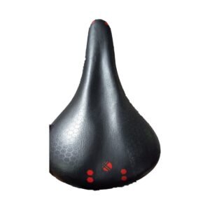 Asiento negro con detalles rojos